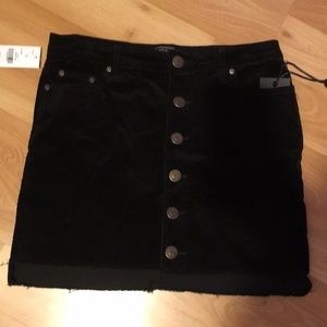 Black Button up Corduroy Skirt